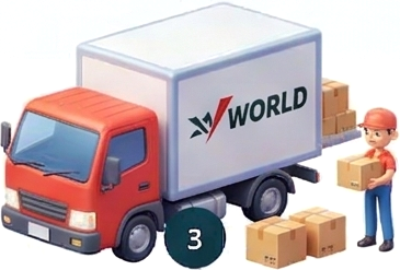 自社倉庫へ自社スタッフで搬入