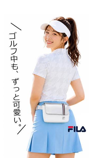 Video by ワールドゴルフ 公式 on July 27, 2026. ‎ゴルフ、テニス、ミニスカート、スポーツウェア、ラケット、スポーツ用品、‎、「‎ゴ ル ا 中 フ با ず と 可 愛 い 。 ۲ % FILA‎」というテキスト‎‎の画像のようです.